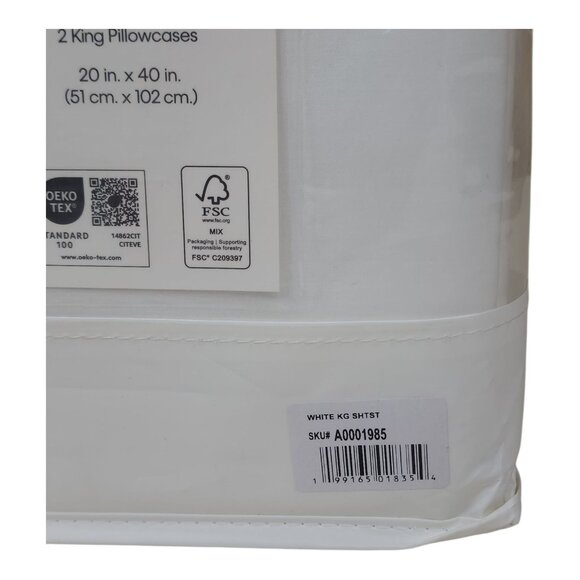 Calvin Klein 4 Piece King Cooling Sheet Set Breathable & Cooling White - Picture 7 of 8